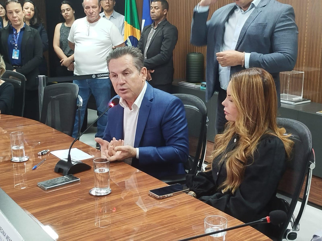 Governador Mauro Mendes em tom firme, defendendo a política de não dar casa a invasores.