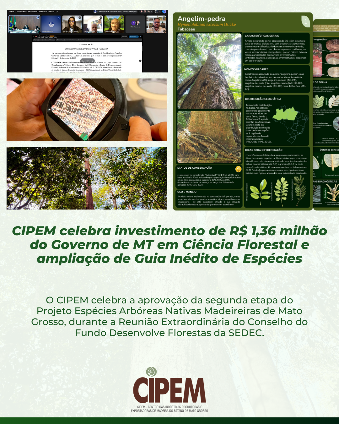 CIPEM celebra R$ 1,36 milhão do governo de MT para ciência florestal e guia inédito de espécies